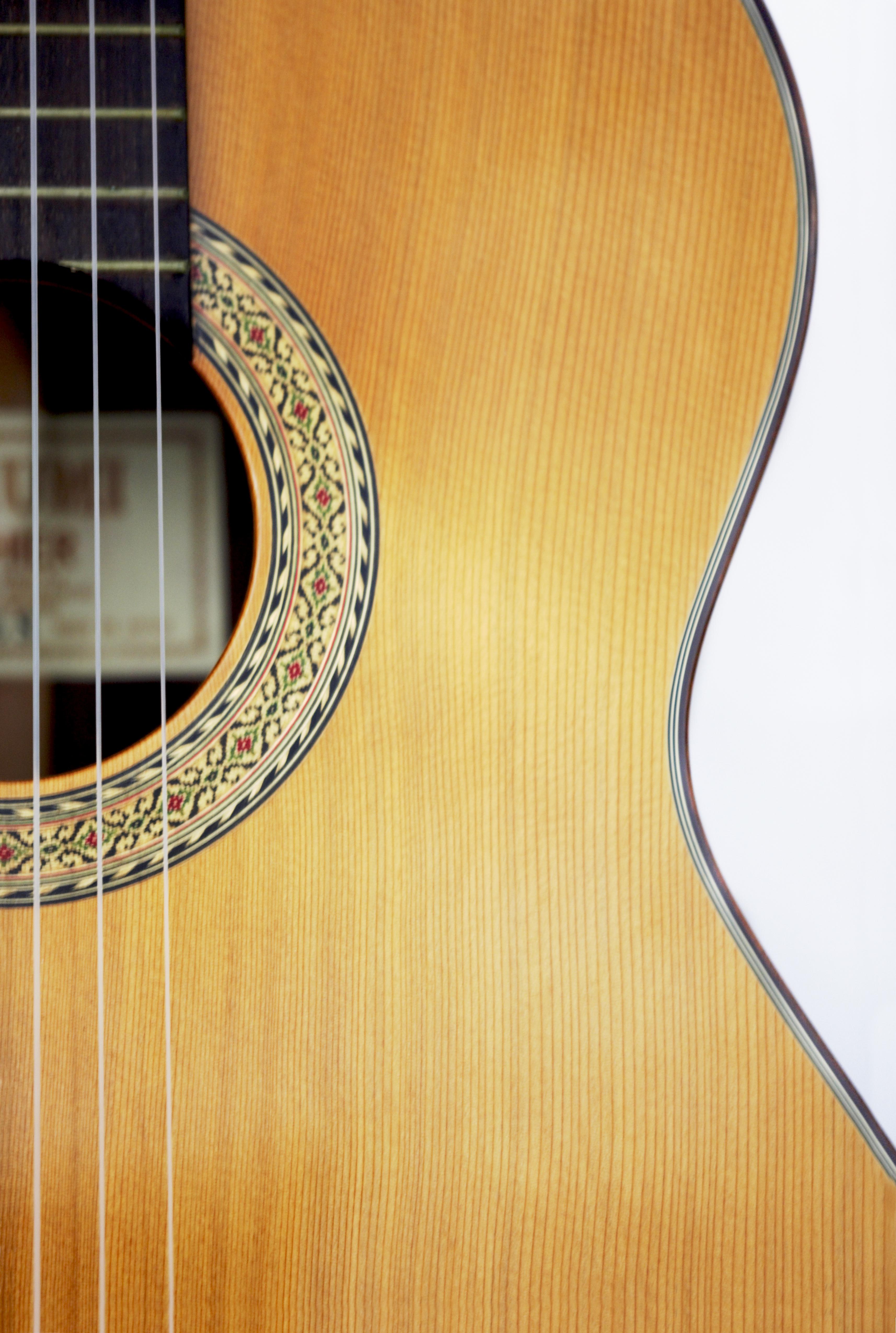 Close-up of acoustic guitar
