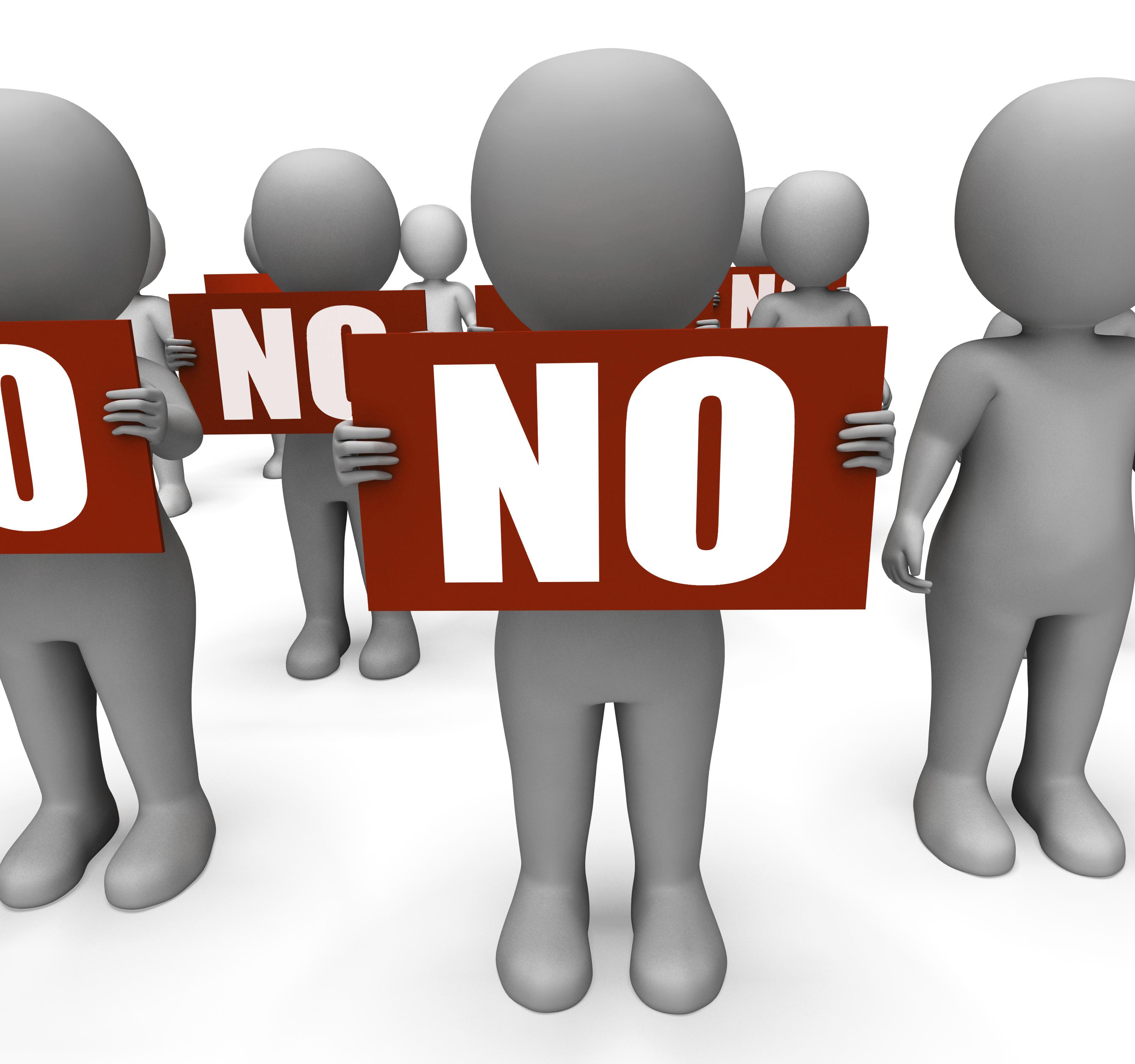 Characters Holding No Signs Meaning Forbidden Refused Or Closed