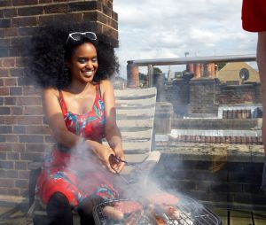 woman grilling