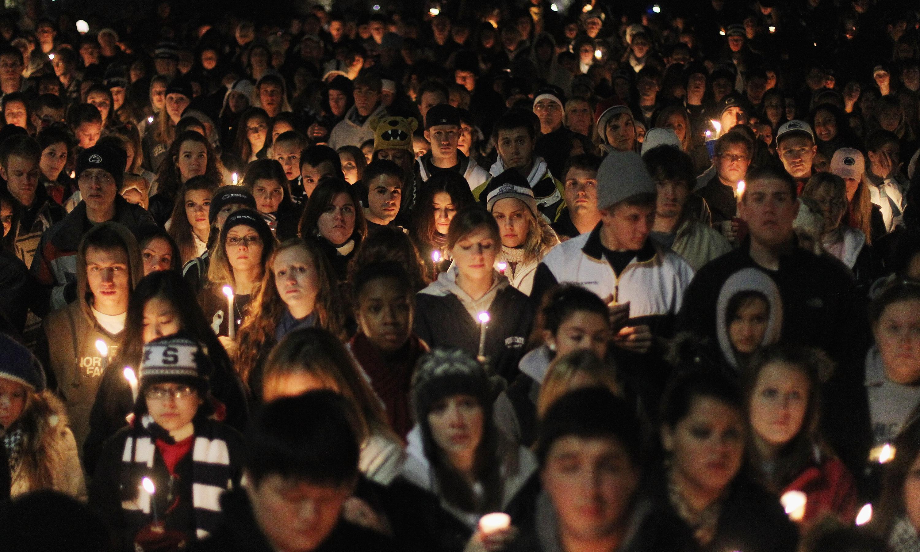 Penn State Students Hold Candle Light Vigil For Abused Victims