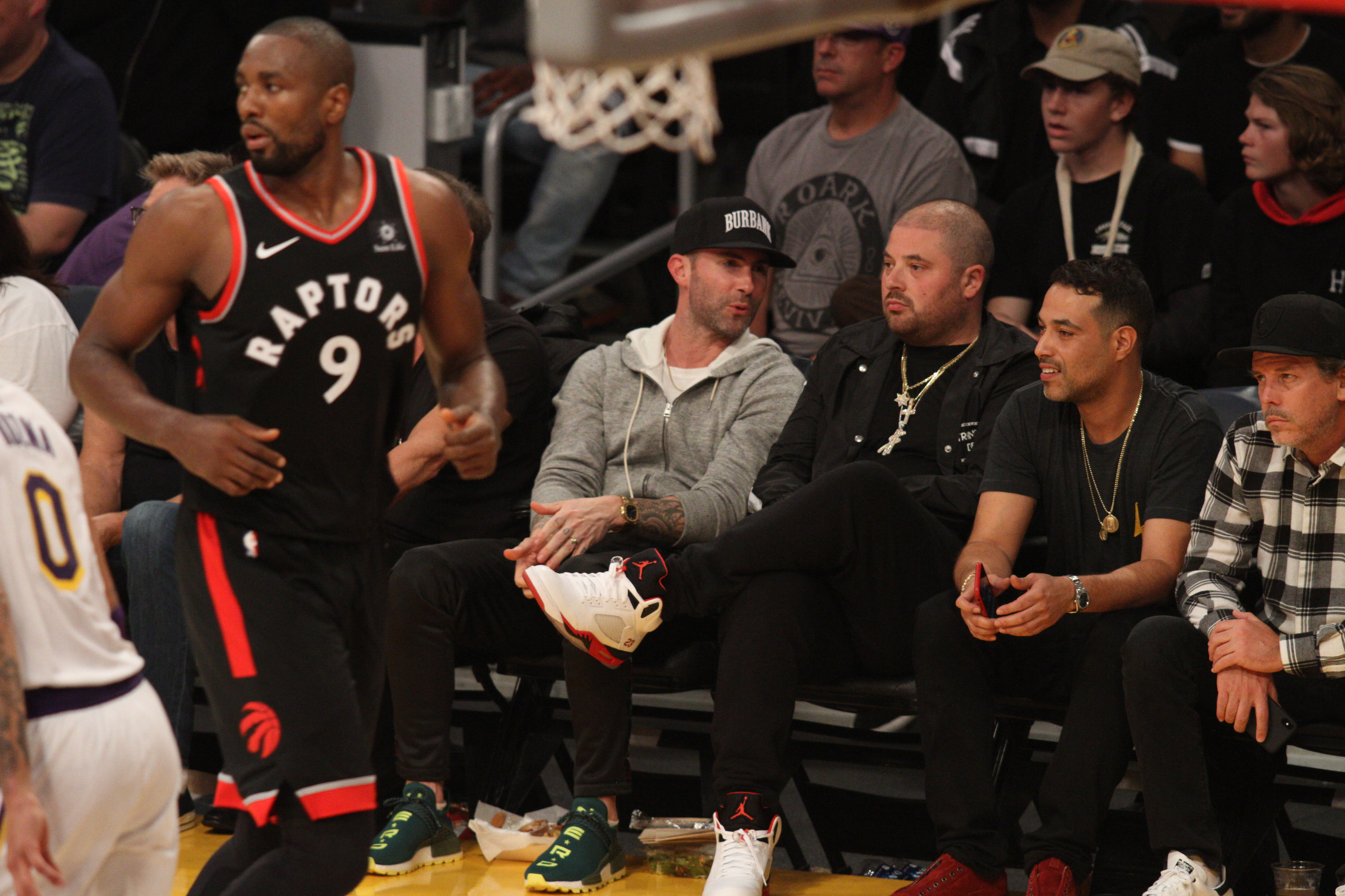 Celebrities at the Los Angeles Lakers game