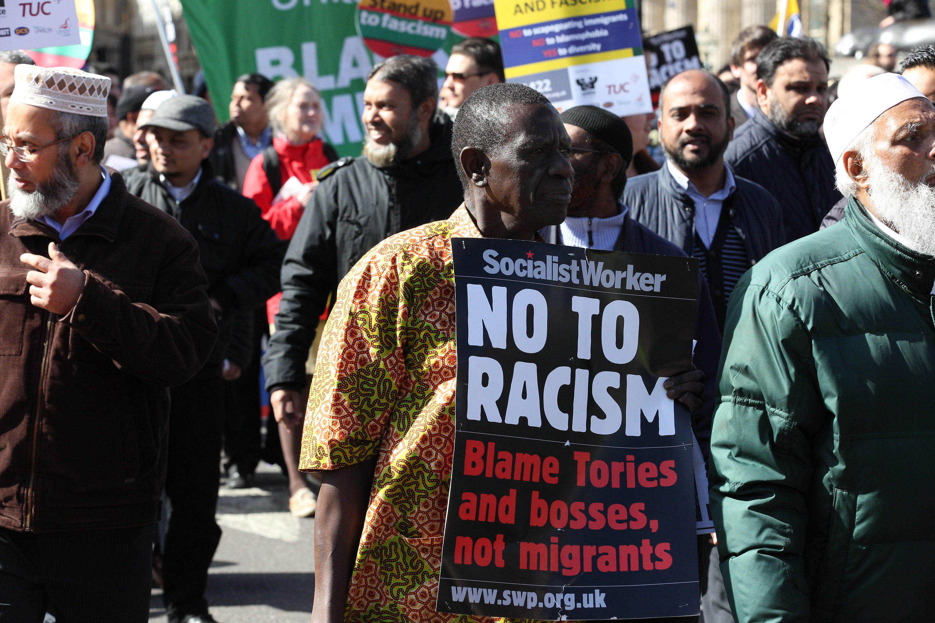 Large march by trade unionists and UAF to protest racism