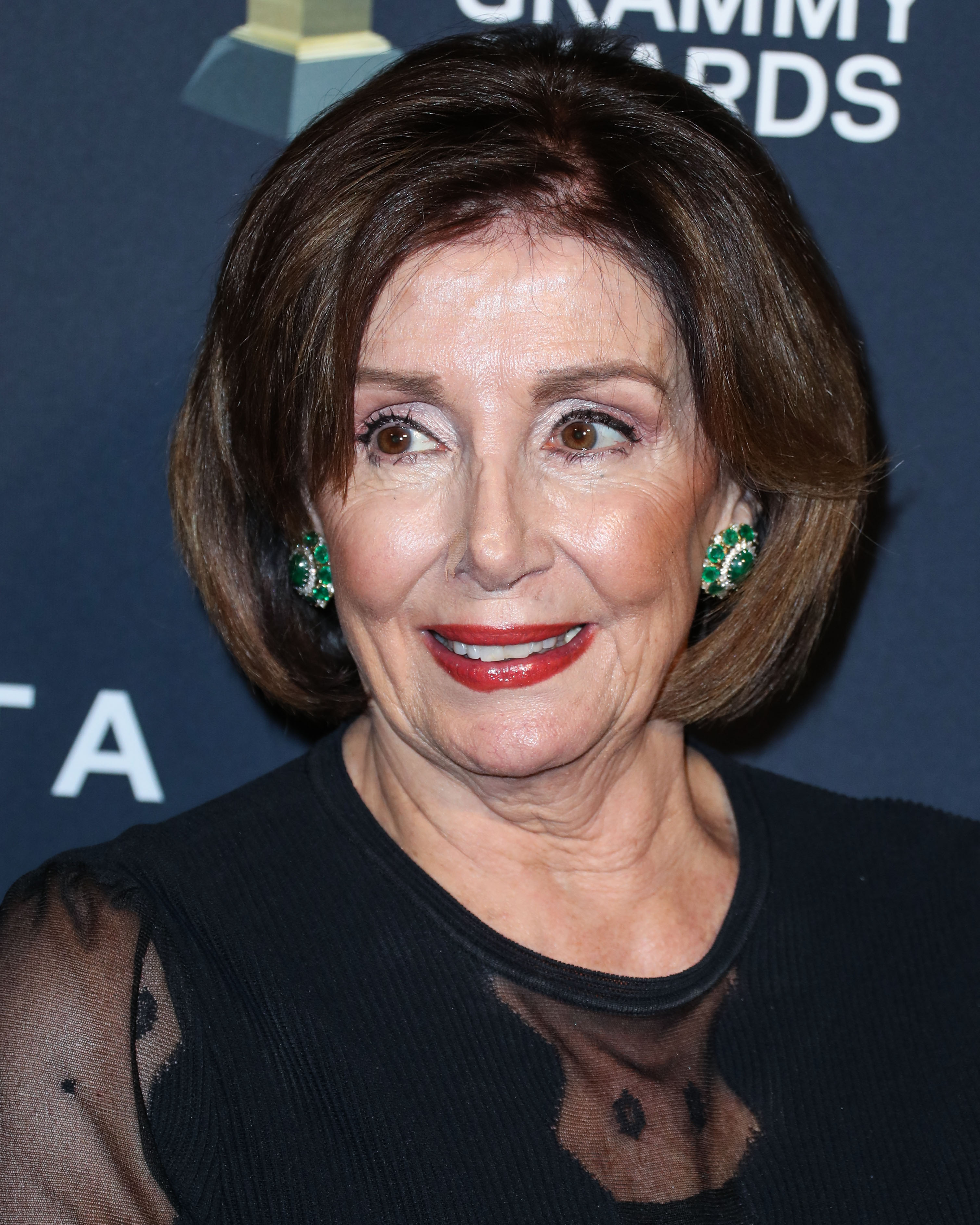 Nancy Pelosi arrives at The Recording Academy And Clive Davis' 2020 Pre-GRAMMY Gala held at The Beverly Hilton Hotel on January 25, 2020 in Beverly Hills, Los Angeles, California, United States.