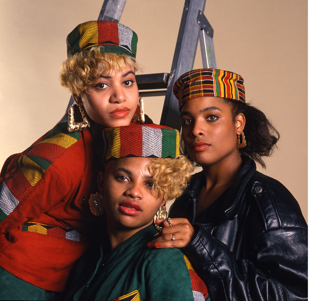 American hip hop trio Salt-N-Pepa (Cheryl James, Cheryl Wray, Sandra Denton)...